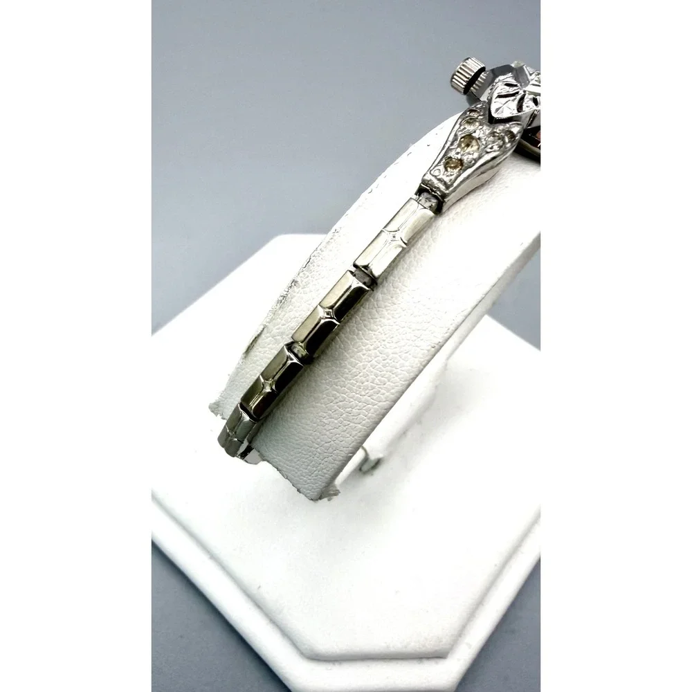 Vintage Hamilton Ladies Watch Art Deco Rhinestone 10K GF Bracelet Working